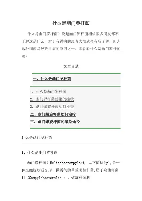 什么是幽门罗杆菌