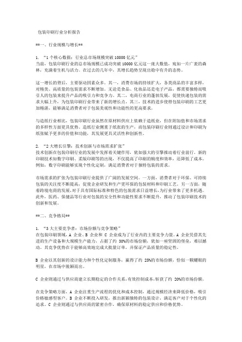 包装印刷行业