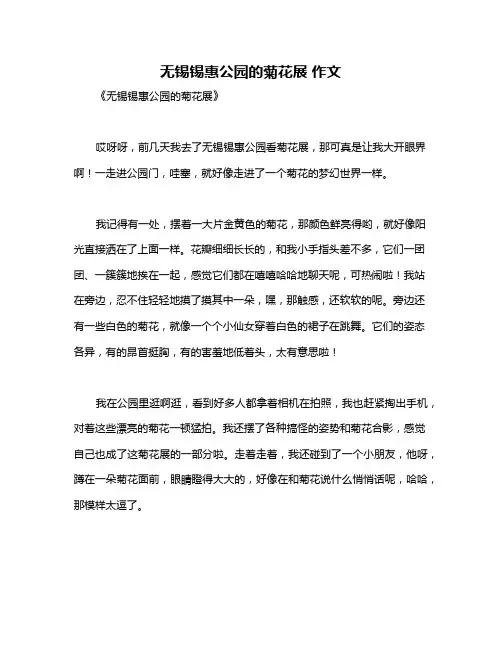 无锡锡惠公园的菊花展 作文