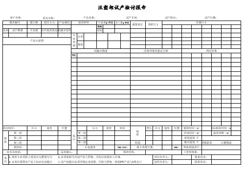 注塑部新版试产检讨报告