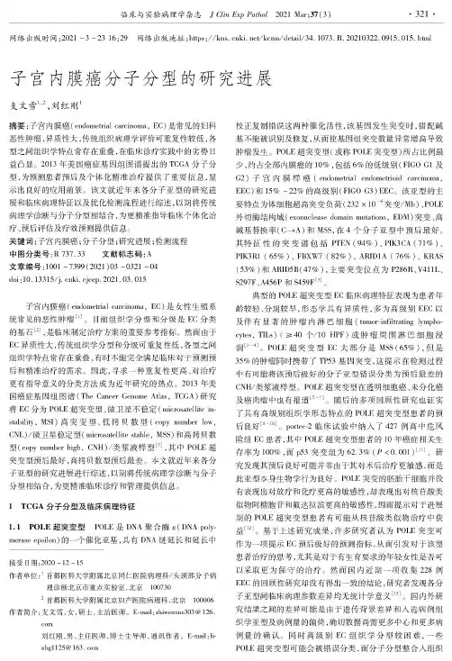 子宫内膜癌分子分型的研究进展