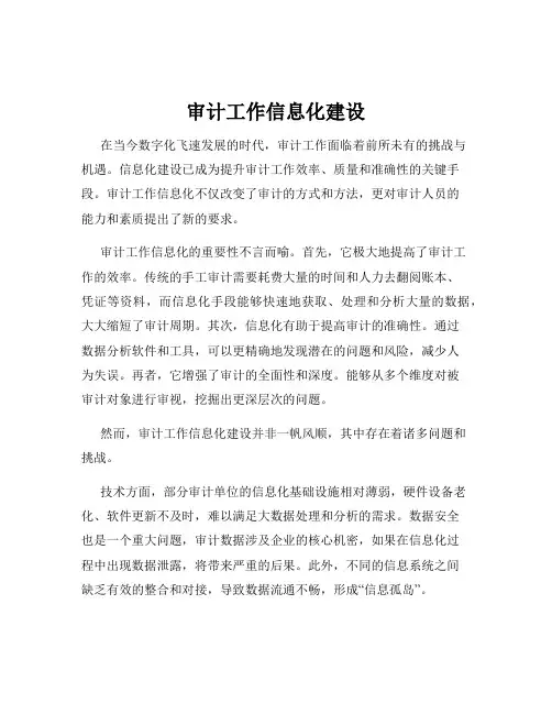 审计工作信息化建设