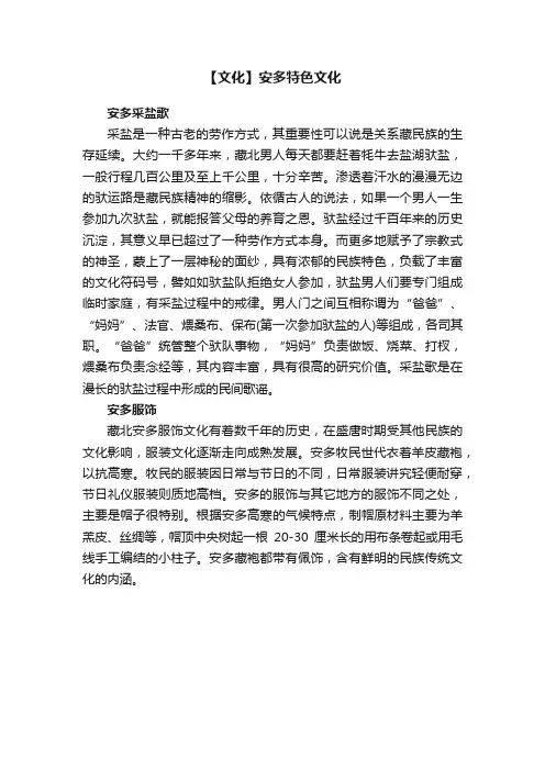 【文化】安多特色文化