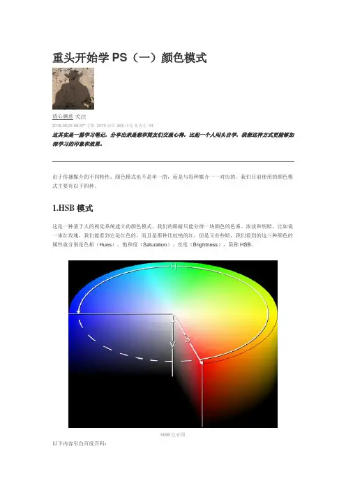 重头开始学PS(一)颜色模式