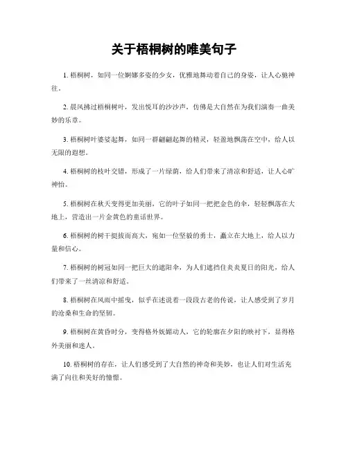 关于梧桐树的唯美句子