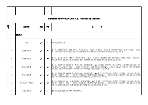 2013吃喝装饰装修报价表