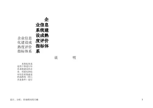 企业信息系统建设成熟度评价指标体系