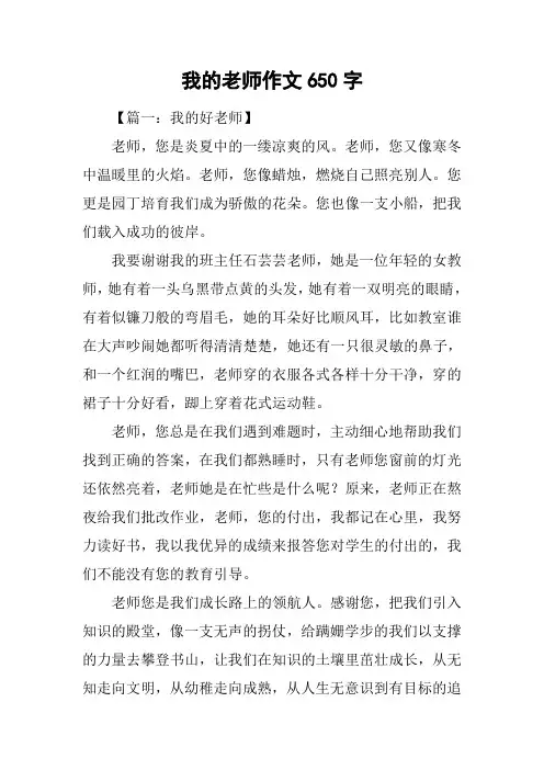 我的老师作文650字
