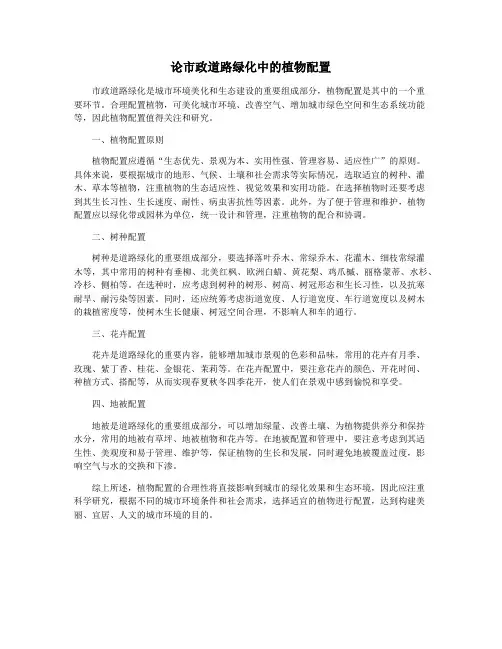 论市政道路绿化中的植物配置