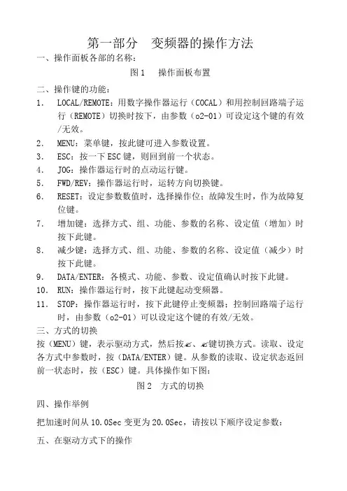 安川变频器的调试及参数设置表(齐全)()