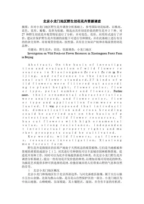 北京小龙门地区野生切花花卉资源调查