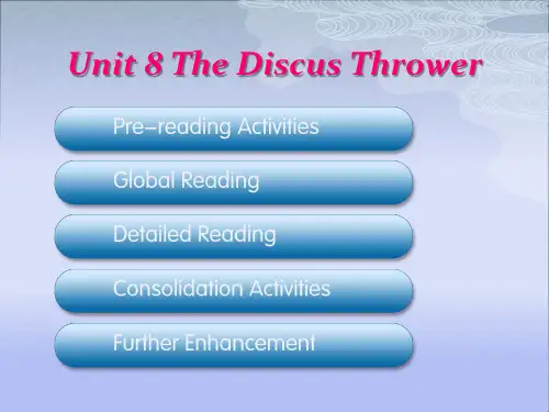 Unit 8 The Discus Thrower综合教程四
