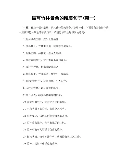 描写竹林景色的唯美句子(精选两篇)