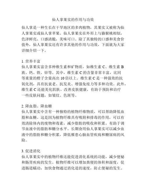 仙人掌果实的作用与功效