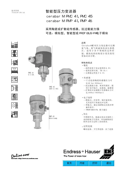 E+H智能压力变送器中文操作说明