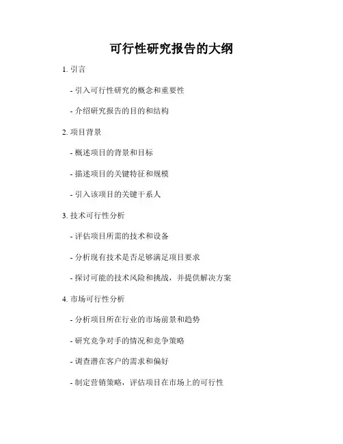 可行性研究报告的大纲