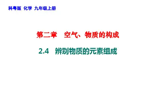 2.4辨别物质的元素组成课件-九年级化学科粤版上册