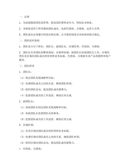 微商团队管理制度