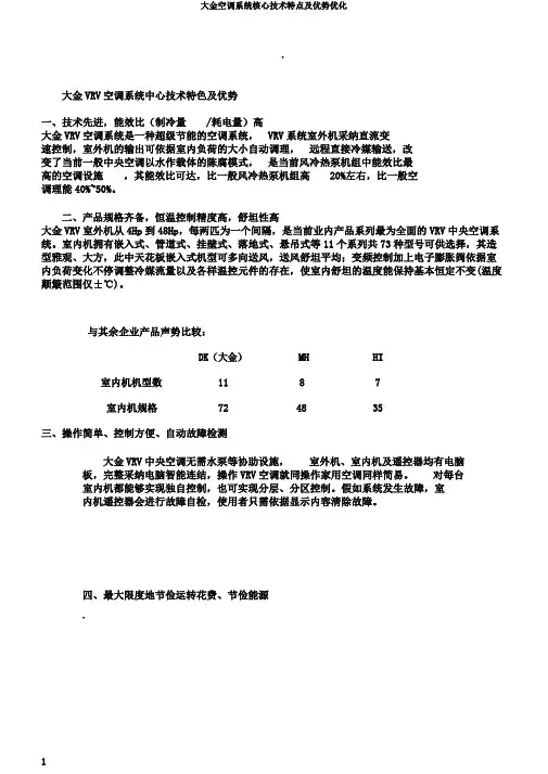 大金空调系统核心技术特点及优势优化