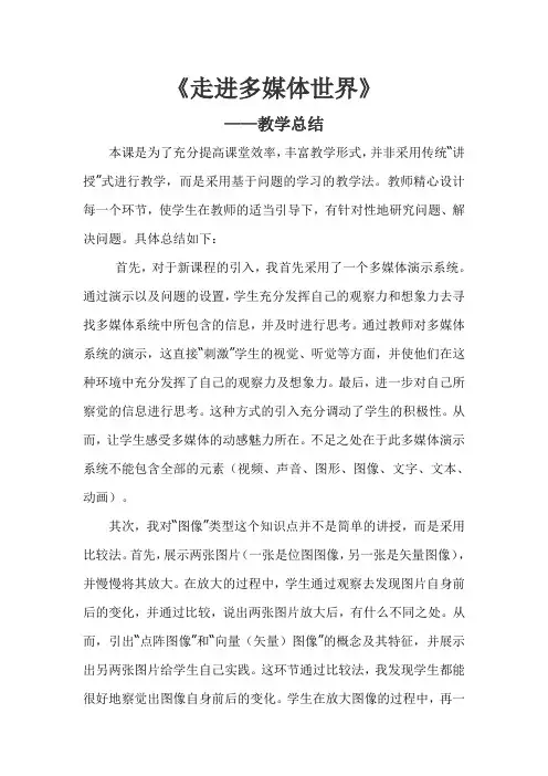 走进多媒体世界教学总结
