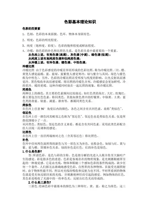 色彩基本理论知识