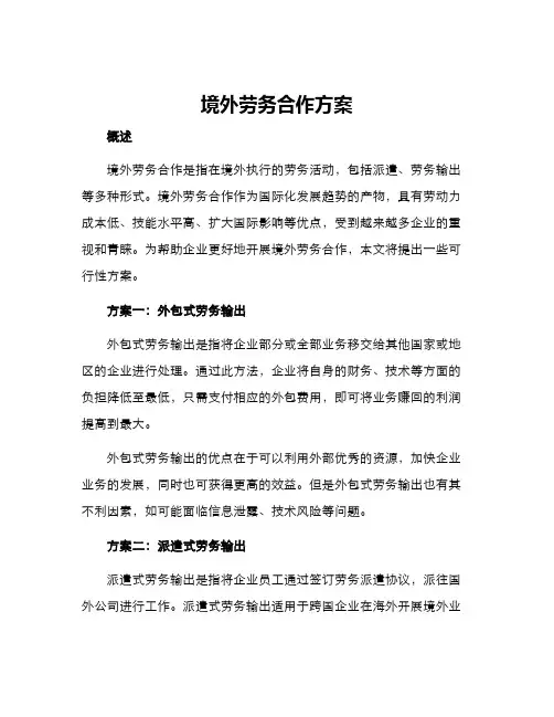 境外劳务合作方案