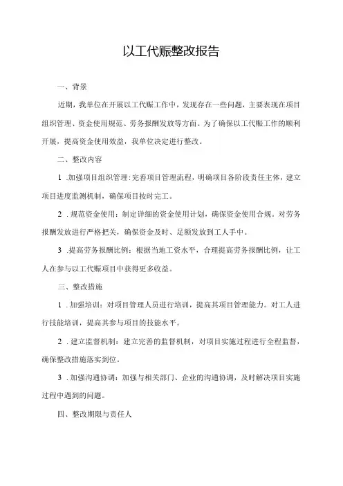 以工代赈整改报告