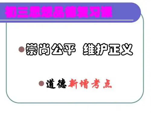 初三思品复习课 公平  正义