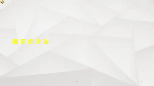 国 际 经济法 讲义