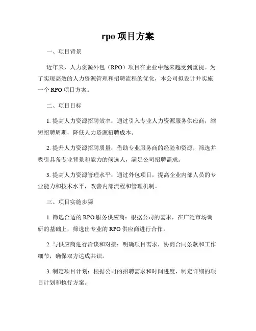 rpo项目方案
