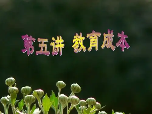 第五讲 教育成本