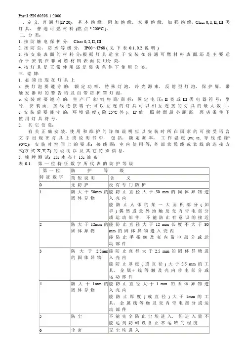 EN 60598-1欧洲灯具安规标准