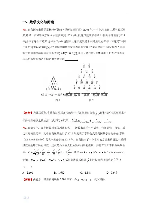 数学文化与阅读(解析版)