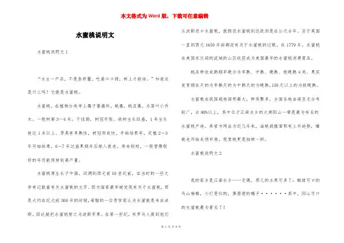 水蜜桃说明文