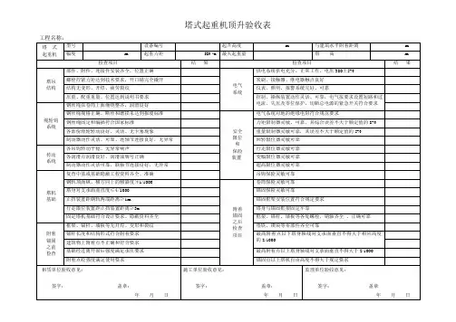 塔式起重机顶升验收表