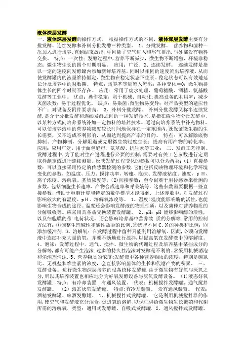液体深层发酵