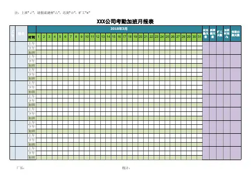 考勤加班统计报表模板