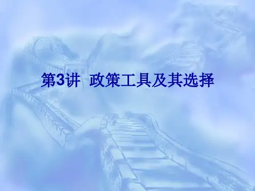 第三讲 政策工具及其选择