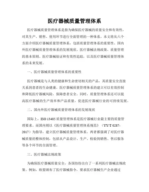 医疗器械质量管理体系
