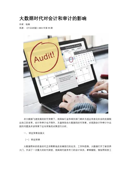 大数据时代对会计和审计的影响