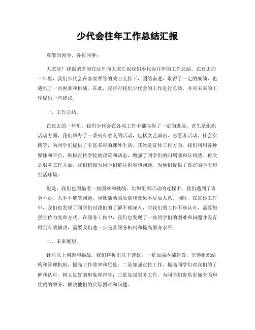少代会往年工作总结汇报