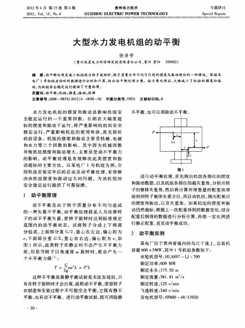大型水力发电机组的动平衡