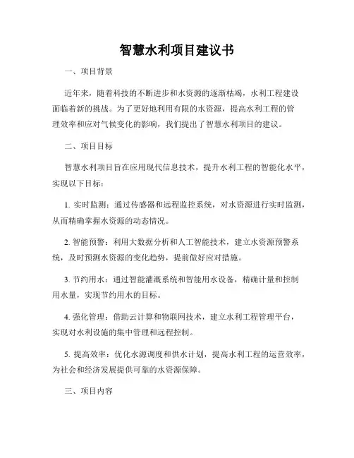智慧水利项目建议书