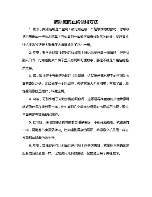 数独链的正确使用方法