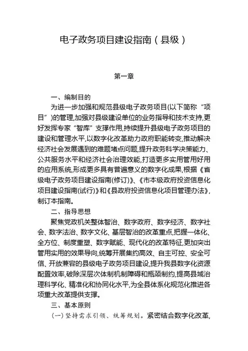 电子政务项目建设指南(县级)