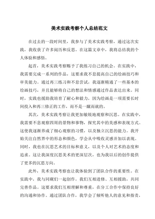 美术实践考察个人总结范文