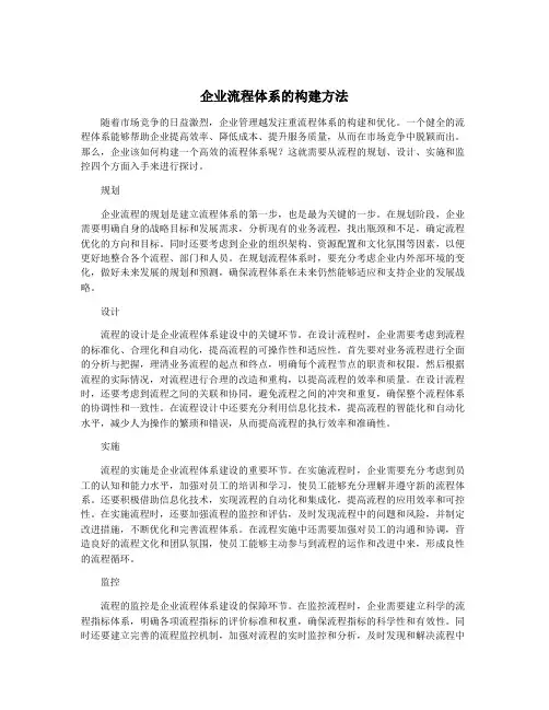 企业流程体系的构建方法