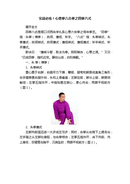 实战必练！心意拳六合拳之四拳八式