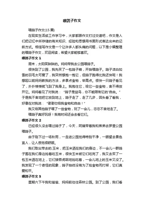喂鸽子作文