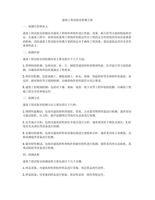 建筑工程试验室检测方案